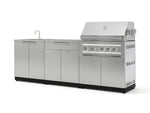 NewAge Outdoor Kitchens Stainless Steel 5-Piece Cabinet Set with Bar, Sink, Grill Cabinet, Platinum Grill, and Countertop-71106-Garage Giant 