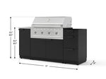 NewAge Outdoor Kitchens Outdoor Grill Island Stainless-Steel 5-Piece Cabinet Set with Sink, 3 Drawer, Grill Cabinet, Performance Grill and Stainless Steel Countertop - (Natural Gas) 