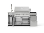 NewAge Outdoor Kitchens Outdoor Grill Island Stainless-Steel 5-Piece Cabinet Set with Sink, 3 Drawer, Grill Cabinet, Platinum Grill and Stainless Steel Countertop - (Natural Gas) 
