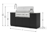 NewAge Outdoor Kitchens Outdoor Grill Island Stainless-Steel 5-Piece Cabinet Set with Sink, 1 Door, Grill Cabinet, Platinum Grill and Stainless Steel Countertop - (Natural Gas) 