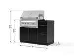 NewAge Outdoor Kitchens Outdoor Grill Island Aluminum 3-Piece Cabinet Set with 3-Drawer, Grill Cabinet and Platinum Grill - (Natural Gas) 