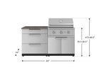 NewAge Outdoor Kitchens Stainless-Steel 4-Piece Cabinet Set with 3 Drawer, Grill Cabinet, Performance Grill, and Countertop-71661-Garage Giant 