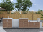 NewAge Outdoor Kitchens Stainless Steel 4-Piece Cabinet Set with Sink, Bar, Grill Cabinet and Fridge-66369-Garage Giant 