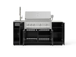 NewAge Outdoor Kitchens Outdoor Grill Island Aluminum 5-Piece Cabinet Set with Sink, 1 Door, Grill Cabinet, Platinum Grill and Stainless Steel Countertop - (Natural Gas) 