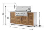 NewAge Outdoor Kitchens Outdoor Grill Island Stainless-Steel 5-Piece Cabinet Set with Sink, 1 Door, Grill Cabinet, Platinum Grill and Stainless Steel Countertop - (Liquid Propane) 