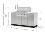 NewAge Outdoor Kitchens Outdoor Grill Island Stainless-Steel 5-Piece Cabinet Set with Sink, 1 Door, Grill Cabinet, Performance Grill and Stainless Steel Countertop - (Liquid Propane) 