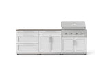 NewAge Outdoor Kitchens Stainless-Steel 5-Piece Cabinet Set with 3-Drawer, Bar, Grill Cabinet, Performance Grill and Countertop-73361-Garage Giant 