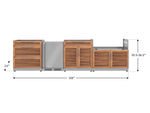 NewAge Outdoor Kitchens Stainless Steel 4-Piece Cabinet Set with 3-Drawer, Bar, Grill Cabinet and Fridge-67891-Garage Giant 