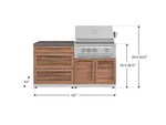 NewAge Outdoor Kitchens Stainless-Steel 4-Piece Cabinet Set with 3 Drawer, Grill Cabinet, Platinum Grill, and Countertop-71676-Garage Giant 