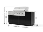 NewAge Outdoor Kitchens Outdoor Grill Island Aluminum 6-Piece Cabinet Set with 1-Door, Grill Cabinet, Performance Grill, Side Burner and Countertop - (Liquid Propane)-94440-Garage Giant 