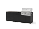 NewAge Outdoor Kitchens Stainless-Steel 5-Piece Cabinet Set with 3-Drawer, Bar, Grill Cabinet, Performance Grill and Countertop-73348-Garage Giant 