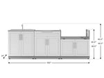 NewAge Outdoor Kitchens Stainless Steel 3-Piece Cabinet Set with Sink, Bar and Grill Cabinet-67494-Garage Giant 