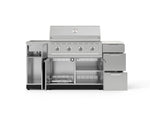 NewAge Outdoor Kitchens Outdoor Grill Island Stainless-Steel 5-Piece Cabinet Set with Sink, 3 Drawer, Grill Cabinet, Performance Grill and Stainless Steel Countertop - (Liquid Propane) 