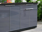 NewAge Outdoor Kitchens Aluminum 4-Piece Cabinet Set with 2 Door, Grill Cabinet, Platinum Grill and Countertop-71761-Garage Giant 