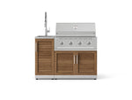 NewAge Outdoor Kitchens Outdoor Grill Island Stainless-Steel Louvered Doors 3-Piece Cabinet Set with Sink, Grill Cabinet and Performance Grill-75355-Garage Giant 