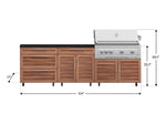 NewAge Outdoor Kitchens Stainless Steel 5-Piece Cabinet Set with Casters and 3 Drawer, Bar, Grill Cabinet, Platinum Grill, Countertop-72599-Garage Giant 