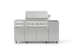 NewAge Outdoor Kitchens Outdoor Grill Island Stainless-Steel 5-Piece Cabinet Set with Casters and 1-Door, Grill Cabinet, Dual Side Burner and Platinum Grill - (Liquid Propane) 