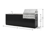 NewAge Outdoor Kitchens Aluminum 5-Piece Cabinet Set with Bar, Sink, Grill Cabinet, Platinum Grill, and Countertop-73415-Garage Giant 