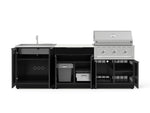 NewAge Outdoor Kitchens Aluminum 5-Piece Cabinet Set with Bar, Grill, Sink Cabinet, Performance Grill, and Countertop - (Natural Gas) 