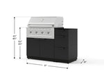NewAge Outdoor Kitchens Outdoor Grill Island Stainless-Steel 3-Piece Cabinet Set with 3-Drawer, Grill Cabinet and Performance Grill - (Natural Gas) 