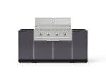 NewAge Outdoor Kitchens Outdoor Grill Island Aluminum 6-Piece Cabinet Set with 1 Door, Grill Cabinet, Performance Grill and Countertops - (Natural Gas) 