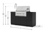 NewAge Outdoor Kitchens Outdoor Grill Island Stainless-Steel 5-Piece Cabinet Set with Sink, 3 Drawer, Grill Cabinet, Platinum Grill and Stainless Steel Countertop - (Liquid Propane) 