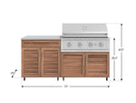 NewAge Outdoor Kitchens Stainless Steel 4-Piece Cabinet Set with Caster and Bar, Grill Cabinet, Platinum Grill, and Countertop-72431-Garage Giant 