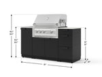 NewAge Outdoor Kitchens Outdoor Grill Island Stainless-Steel 5-Piece Cabinet Set with Sink, 3 Drawer, Grill Cabinet, Platinum Grill and Stainless Steel Countertop - (Liquid Propane) 