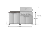 NewAge Outdoor Kitchens Stainless Steel 4-Piece Cabinet Set with 2 Door, Grill Cabinet, Platinum Grill, and Countertop-71809-Garage Giant 