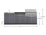 NewAge Outdoor Kitchens Aluminum 5-Piece Cabinet Set with Bar, Grill, Sink Cabinet, Performance Grill, and Countertop-71230-Garage Giant 