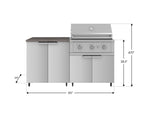 NewAge Outdoor Kitchens Stainless Steel 4-Piece Cabinet Set with Caster and 2 Door, Grill Cabinet, Performance Grill, Countertop-72489-Garage Giant 