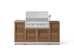 NewAge Outdoor Kitchens Outdoor Grill Island Stainless-Steel 5-Piece Cabinet Set with Sink, 1 Door, Grill Cabinet, Platinum Grill and Stainless Steel Countertop - (Natural Gas) 