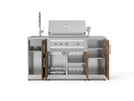 NewAge Outdoor Kitchens Outdoor Grill Island Stainless-Steel 5-Piece Cabinet Set with Sink, 1 Door, Grill Cabinet, Platinum Grill and Stainless Steel Countertop 