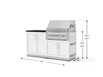 NewAge Outdoor Kitchens Stainless-Steel 4-Piece Cabinet Set with Base, Grill Cabinet, Platinum Grill, and Countertop-73474-Garage Giant 