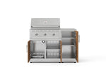 NewAge Outdoor Kitchens Outdoor Grill Island Stainless-Steel Louvered Doors 4-Piece Cabinet Set with 1 Door, Grill Cabinet, Performance Grill and Countertop 