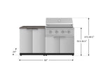 NewAge Outdoor Kitchens Stainless Steel 4-Piece Cabinet Set with 2 Door, Grill Cabinet, Performance Grill and Countertop-71803-Garage Giant 