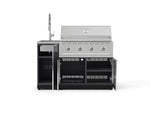 NewAge Outdoor Kitchens Outdoor Grill Island Aluminum 3-Piece Cabinet Set with Sink, Grill Cabinet and Performance Grill-75335-Garage Giant 
