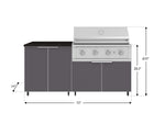 NewAge Outdoor Kitchens Aluminum 4-Piece Cabinet Set with Caster and 2 Door, Grill Cabinet, Performance Grill, Countertop-72443-Garage Giant 