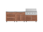NewAge Outdoor Kitchens Stainless Steel 5-Piece Cabinet Set with Casters and 3 Drawer, Bar, Grill Cabinet, Performance Grill, Countertop-72665-Garage Giant 