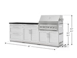 NewAge Outdoor Kitchens Stainless-Steel 5-Piece Cabinet Set with with 3-Drawer, Bar, Grill Cabinet, Platinum Grill and Countertop-73334-Garage Giant 