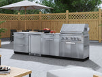 NewAge Outdoor Kitchens Stainless Steel 6-Piece Cabinet Set with Platinum Grill, Dual Side Burner, Bar and Grill Cabinet and Stainless Steel Countertop.-71552-Garage Giant 