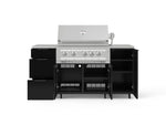 NewAge Outdoor Kitchens Outdoor Grill Island Aluminum 6-Piece Cabinet Set with Casters 1 Door, 3 Drawer, Grill Cabinet, Platinum Grill, Countertops 