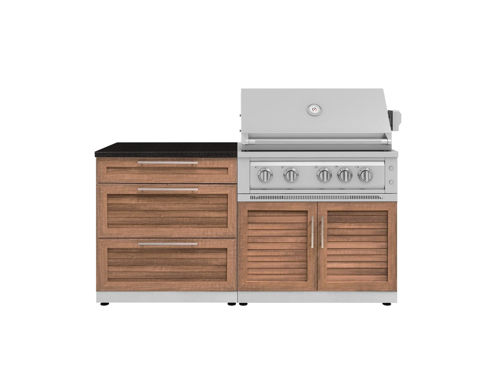 NewAge Outdoor Kitchens Stainless-Steel 4-Piece Cabinet Set with 3 Drawer, Grill Cabinet, Platinum Grill, and Countertop-71644-Garage Giant