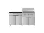 NewAge Outdoor Kitchens Stainless Steel 4-Piece Cabinet Set with Caster and Bar, Grill Cabinet, Platinum Grill, and Countertop-72246-Garage Giant 