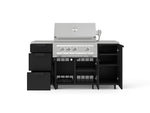 NewAge Outdoor Kitchens Outdoor Grill Island Stainless-Steel 6-Piece Cabinet Set with Casters 1 Door, 3 Drawer, Grill Cabinet, Platinum Grill, Countertops 