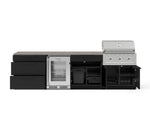 NewAge Outdoor Kitchens Stainless Steel 7-Piece Cabinet Set with 3-Drawer, Bar, Grill Cabinet, Performance Grill, Countertops, and Glass Door Fridge-73677-Garage Giant 