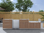 NewAge Outdoor Kitchens Stainless Steel 4-Piece Cabinet Set with 3-Drawer, Bar, Grill Cabinet and Fridge-67891-Garage Giant 