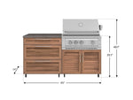 NewAge Outdoor Kitchens Stainless Steel 4-Piece Cabinet set with Casters and 3 Drawer, Grill Cabinet, Platinum Grill, Countertop-72192-Garage Giant 