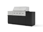 NewAge Outdoor Kitchens Outdoor Grill Island Stainless-Steel 5-Piece Cabinet Set with 1-Door, Grill Cabinet, Side Burner and Performance Grill - (Liquid Propane)-92283-Garage Giant 
