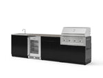 NewAge Outdoor Kitchens Aluminum 6-Piece Cabinet Set with Sink, Bar, Grill Cabinet, Performance Grill, Countertop and Glass Door Fridge-73795-Garage Giant 